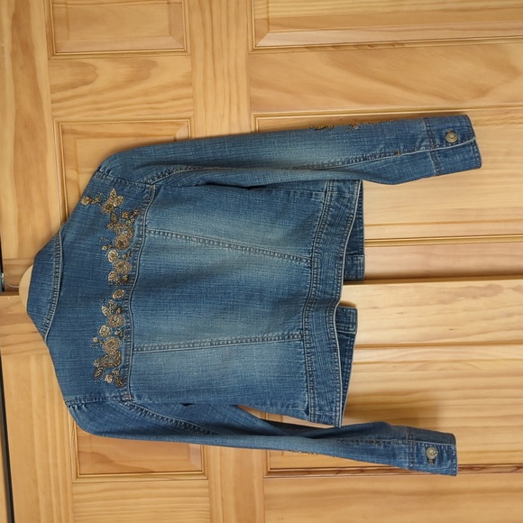 Beaded & embroidered jean jacket - Picture 3 of 3